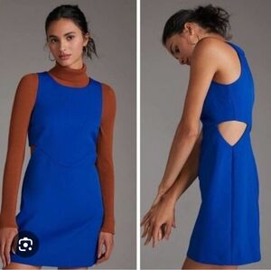 NWOT Mare Mare ×Anthropologie Royal Blue Cut-Out Shift Dress Sz Large